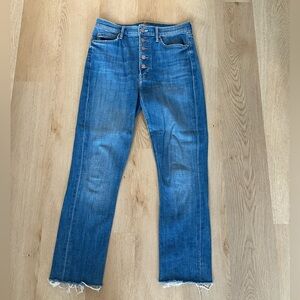 MOTHER denim Pixie Dazzler Ankle Fray Size 28